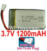 3.7V Battery-3.7v 1200mah 15C Battery with White 51005 Air-To-Air Plug-993052,903052,Size:55X29X9mm,Weight:27.9g